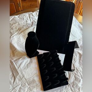 Black Velvet Jewelry Display Set